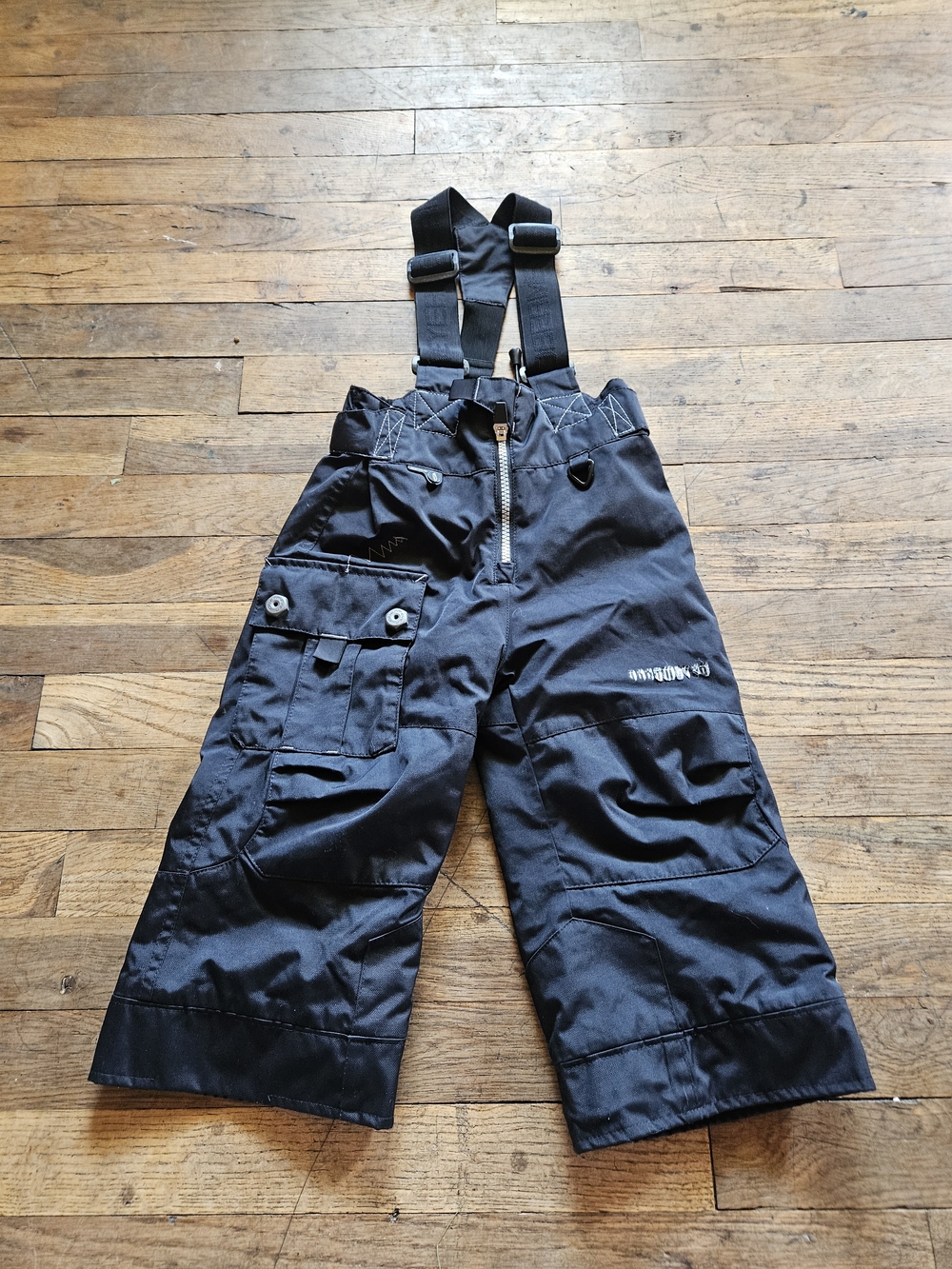 Obermeyer Black Kids Snow Overalls with Adjustable Suspenders